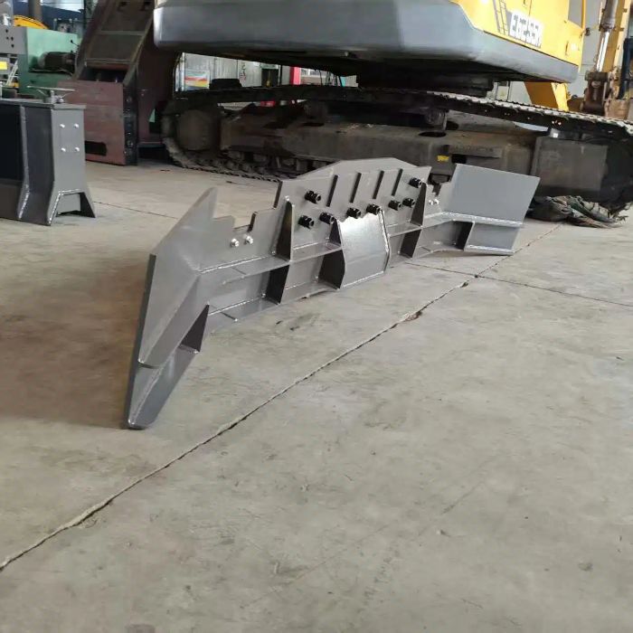 After replacing railway sleepers, ballast cleaning – ballast scraper.